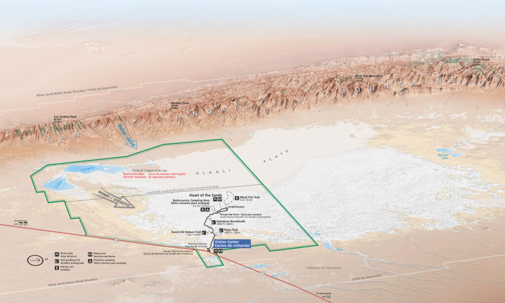 guide to white sands national park map